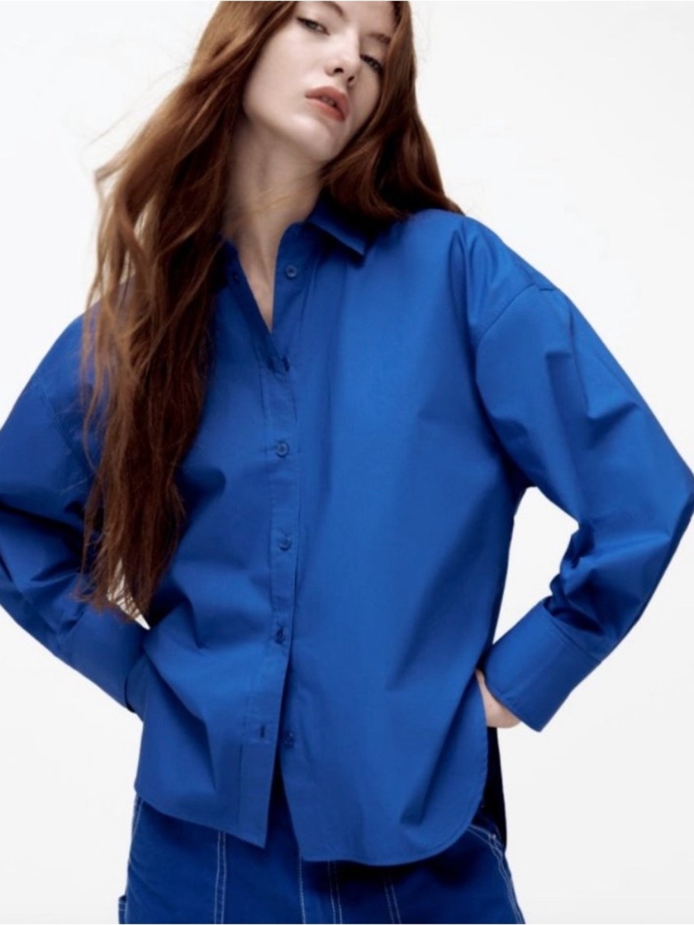 Zara Blue Button-Up Shirt